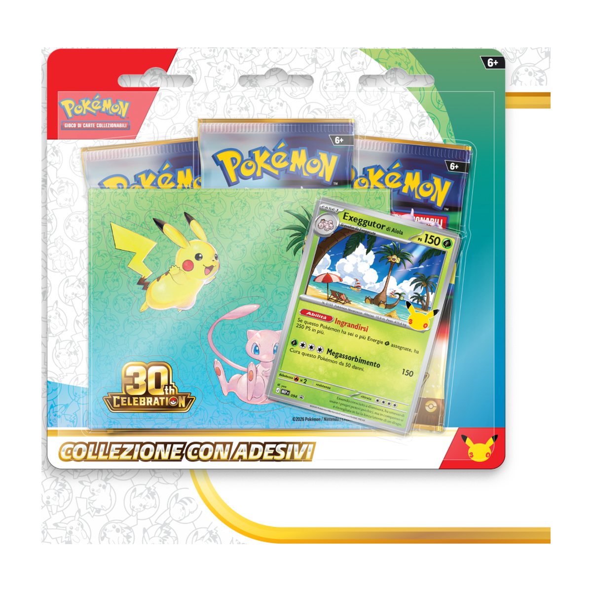 Blister con Adesivi Lucario o Exeggutor 30° Anniversario - vista 2