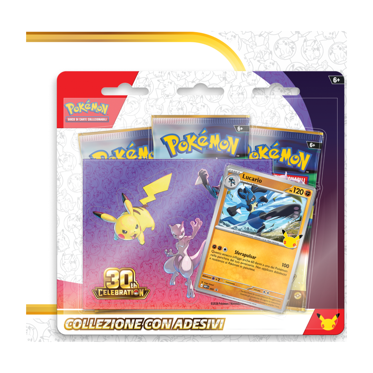Blister con Adesivi Lucario o Exeggutor 30° Anniversario